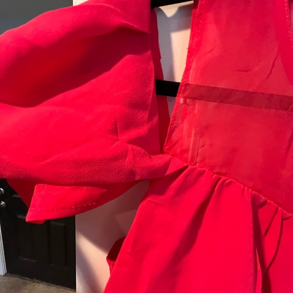 ~The Vintage Shop~ Red Ruffled Women's Top - Picture 2 of 7